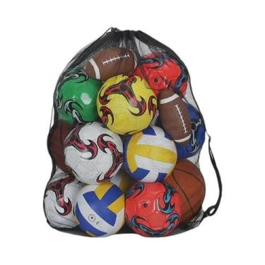 Imagem de Mochila De Malha Extra Grande Para Bola De Futebol Com Cordão E Bolso 