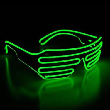 Imagem de Óculos Neon Glow In Dark Led Verde - Adereço Para Festas Neon Que Bril