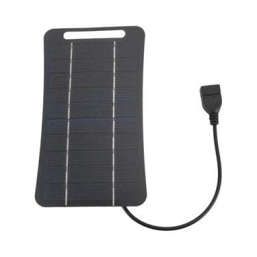 Imagem de Painel Solar Monocristalino De 5W Com Design De Cabo USB 5V Para Campi