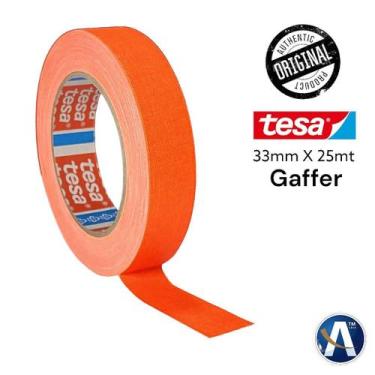 Imagem de Fita Tecido Gaffer Tape Tesa 33mm x 25m Laranja Fluorescente - Ideal p