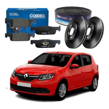Imagem de Kit Disco Pastilha Freio Sandero 1.0 1.6 2014 A 2020 - Cobreq