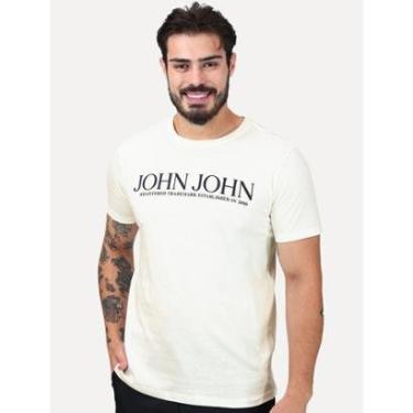 Imagem de Camiseta John John Masculina Slim Fit Standard Off White 42.54.7269 11-Masculino