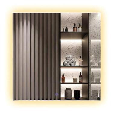 Imagem de Espelho Quadrado 60x60cm com LED Indireto Touch Screen Branco Neutro -