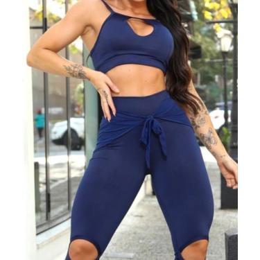 Imagem de Tapa Bumbum Fitness com Amarração  Saia Sobreposta Estilosa para Trein