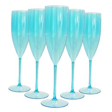 Imagem de 10 Taças De Champanhe Acrílico Cristal Colorido 160Ml - M&Ca. Plástico