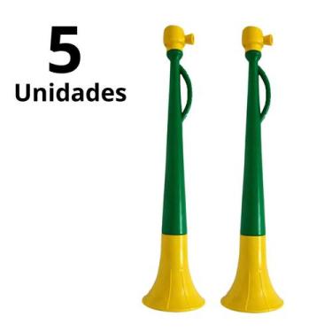 Imagem de KIT Vuvuzela Corneta Torcedor Grande Brasil 41cm Som Potente - Minutob