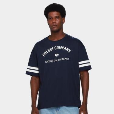 Imagem de Camiseta Colcci IX Casual Masculina, Azul, G