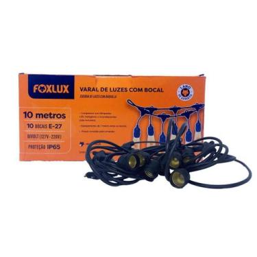 Imagem de Varal de Luzes c/ Bocal E27 Preto IP65 Bivolt Foxlux