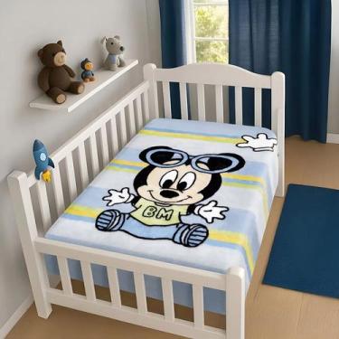 Imagem de Cobertor Infantil Raschel Bebê Antialérgico Disney Mickey Minnie 1,10 