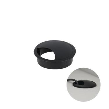 Imagem de Passa Fio Cabo de 46 Mm Preto Para Mesas E Bancadas Mk - Mark, Redondo