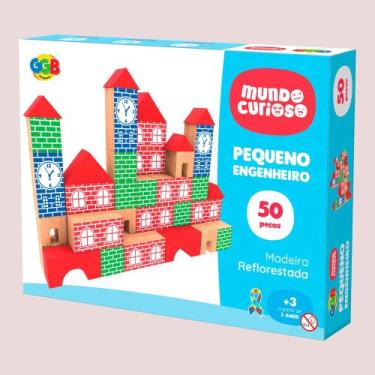 Imagem de Brinquedo Educativo Pequeno Engenheiro 50 Pçs Em Madeira - GGB