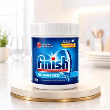 Imagem de Detergente Finish Power Powder Advanced 450g para LavaLouças Limpeza P