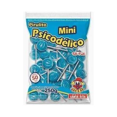 Imagem de Pirulito Mini Psicodélico Azul c50 250g Santa Rita