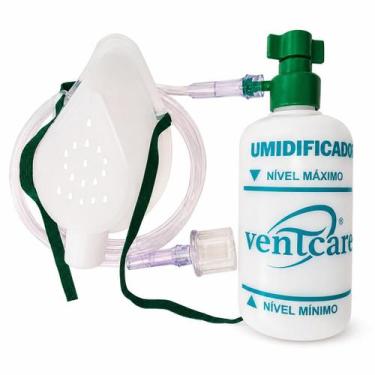 Imagem de Kit Umidificador Oxigênio 250ml Máscara Extensão Rosca Metal - VENTCAR
