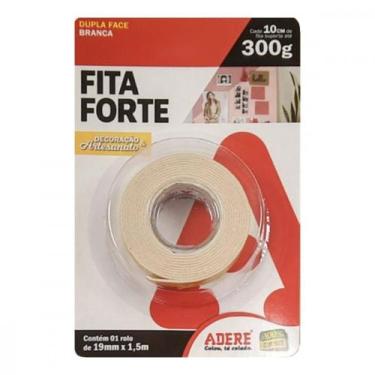 Imagem de Fita Dupla Face Adere Forte Espuma Branca Decoracao Artesanato 19Mm X 