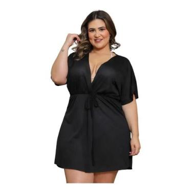Imagem de Saída De Praia Vestido Curto Canga Manga Kimono Plus Size - Congratula