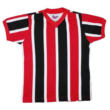 Imagem de Camisa Listrado 1 Liga Retrô Infantil Vermelha e Preta