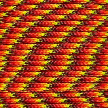 Imagem de West Coast Paracord – Corda Paracord de resistência à tração de 250 kg tipo III – Fireball 30 m com 10 fivelas de 9,5 mm (punho)