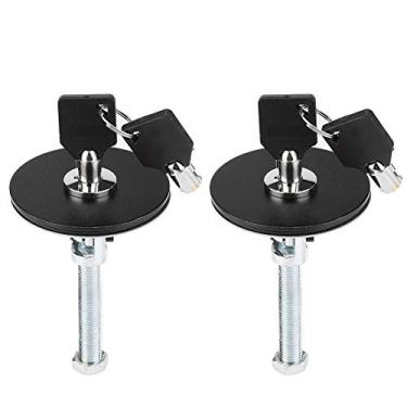 Imagem de Fecho de trava rápida, KIMISS 2 peças universal de fibra de carbono estilo motor, capa, chaveiro, kit de trava de segurançaKIMISS default preto KIMISSpw6cevgma2-01