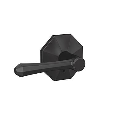 Imagem de Schlage Alavanca sem giro FC172 DMP 622 RWD Dempsey Maçaneta de Porta Personalizada com Acabamento de Jacarandá, Preto Fosco