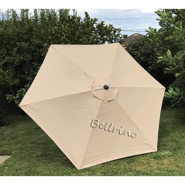 Imagem de BELLRINO DECOR Toldo de guarda-chuva forte e grosso de substituição para 2,7 m 6 costelas (apenas dossel) (bege)