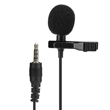 Imagem de eboxer-1 Mini microfone lapela lapela lapela, microfone condensador omnidirecional de 3,5 mm, microfone de gravação de áudio e vídeo para telefone YouTube, entrevista, podcast, etc