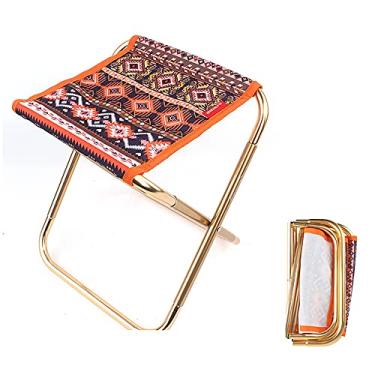 Imagem de Yajun Banquinho dobrável portátil Oxford tecido compacto ultraleve para pesca, festival, piquenique, churrasco, praia, vermelho