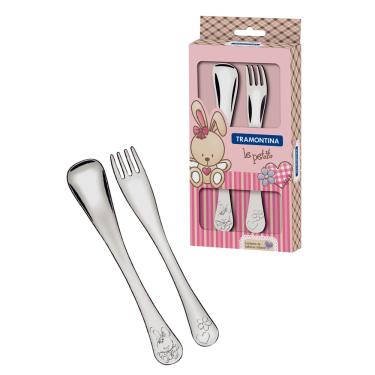 Imagem de Conjunto Talheres Infantil Tramontina Le Petit Menina Inox - 2 Peças