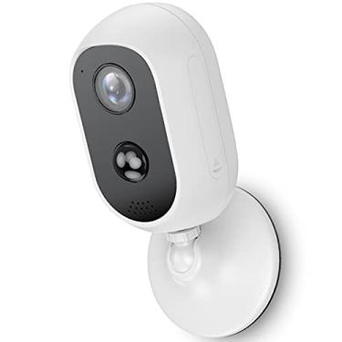 Imagem de Câmera de segurança externa sem fio, câmera de vigilância com bateria recarregável WiFi 1080P, detecção de movimento PIR, áudio de 2 vias, visão noturna, para cães e gatos de estimação