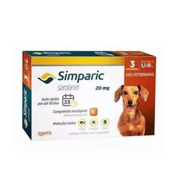 Imagem de Simparic 20Mg 5 A 10Kg 3 Comprimidos