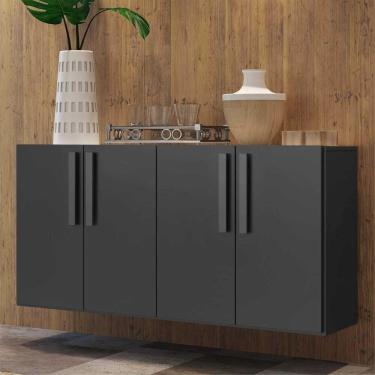 Imagem de Aparador Buffet 4 Portas Suspenso Viena Multimóveis Preto