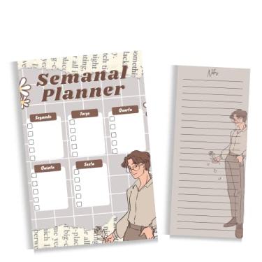 Imagem de Kit Bloco Planner Semanal + Bloquinho de Notas Idols Planejamento Marcação de página