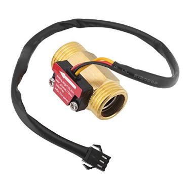 Imagem de G1/2'' Turbina Magnética Elétrica Medidor de Fluxo de Água Interruptor de Sensor de Fluxo Hall Inline de Latão Magnético Rosca Externa 1-25L/min