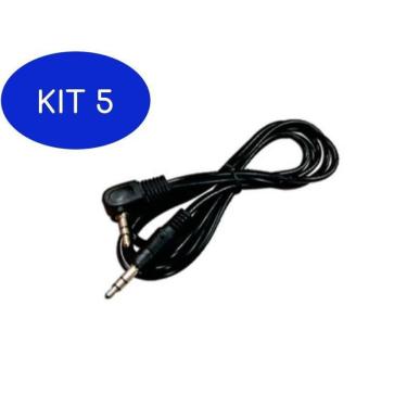 Imagem de Kit 5 Cabo P2 Reto x P2 90 Graus