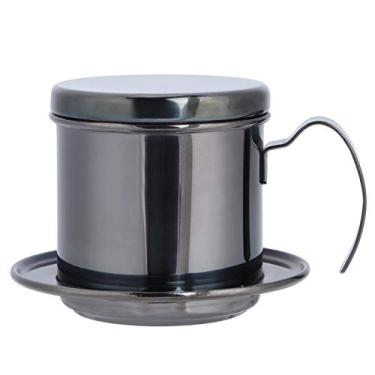 Imagem de cafeteira de a?o inoxid¨¢vel,Cafeteira, filtro de gotejamento de caf¨¦, port¨¢til de a?o inoxid¨¢vel, filtro de gotejamento de caf¨¦, cafeteira para cozinha dom¨¦stica(black), cafeteira filtro de caf¡§