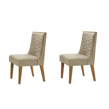Imagem de Conjunto com 2 Cadeiras Apolo Luxo Linho Turim e Imbuia