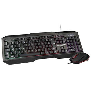 Imagem de Combo Teclado e Mouse Gamer 2400 dpi com Fio e Indicadores de LED Multilaser - TC239, Warrior, Outros acessórios para notebooks, Preto