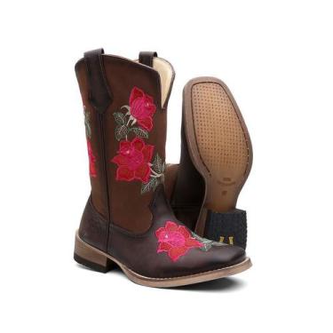 Imagem de Bota Texana Cano Alto Feminina Floral - Turuna Boots