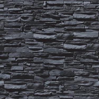 Imagem de Papel De Parede Adesivo 3d Pedras Canjiquinha Tons Preto 3m