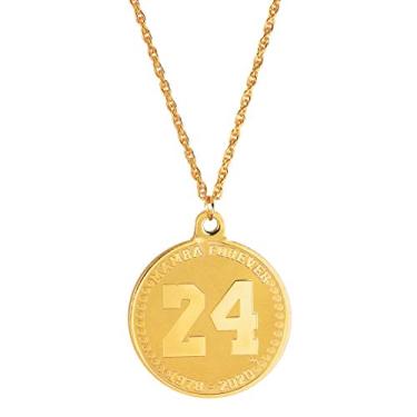 Imagem de Colar Memorial Medalhão 2 Lados Banhado a Ouro 24KT American Coin Treasures Forever | Corda de Ouro 60,96 cm | Tributo de Basquete ao Número 8, 24 Jersey | 1978-2020 G.O.A.T