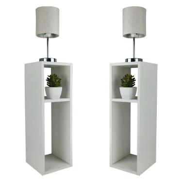 Imagem de Kit 2 Mesa de Cabeceira Pequena Cama Solteiro Quarto Sala 20cm