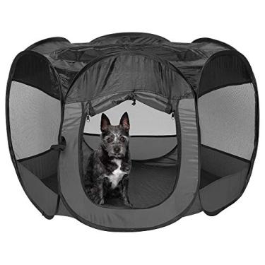 Imagem de Furhaven Barraca portátil para cães e gatos, playground/canil dobrável para ambientes internos e externos - cinza, pequena