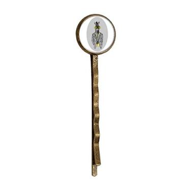 Imagem de Amarelo Óculos Pinto Cinza Popular Animal Retro Metal Hair Bobby Pin Headwear
