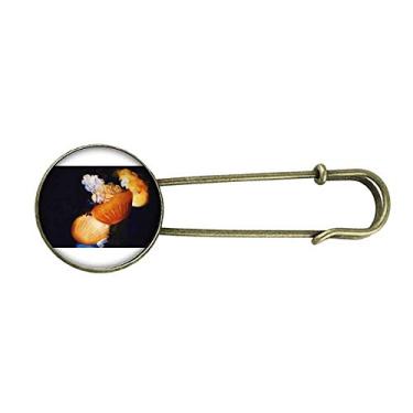 Imagem de Joias com clipe de broche de metal retrô de água-viva tropical marinha
