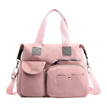 Imagem de Bolsa A Tiracolo Feminina Bolsa De Nylon Bolsa De Viagem De Grande Capacidade ECOCOZY (Rosa)