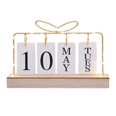 Imagem de predolo Calendário reutilizável delicado mês, data e dia perpétuo para decoração de quarto interno, hotel de escritório, com laço