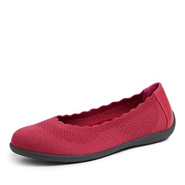 Imagem de Dearfoams Sapatilhas femininas leves, laváveis e confortáveis, Vermelho veneziano, 35