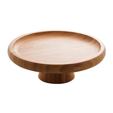 Imagem de PRATO PARA BOLO C/PÉ DE BAMBU VERONA 18x6CM NATURAL