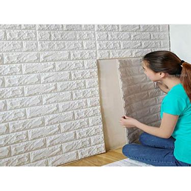 Imagem de Painel 3d Tijolo Branco Auto Adesivo 77 X 68 Promocao!