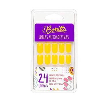 Imagem de Bonitta Unhas Postiça Com Cola Autoadesiva Mostarda 653Bt 24 Unidades